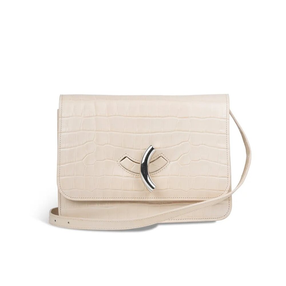 LITTLE LIFFNER - Light Beige Leather Maccheroni Bag